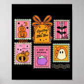 Expecting A Little Boo Cute Ghost Pumpkin Bat Anno Poster (Vorne)