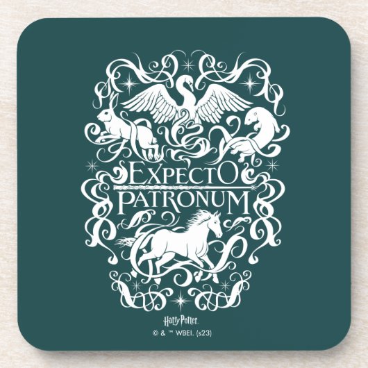 Expecto Patronum Filigree Graphic Getränkeuntersetzer (Vorderseite)