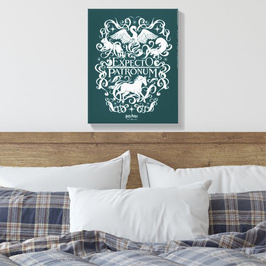 Expecto Patronum Filigree Graphic Leinwanddruck (Insitu (Schlafzimmer))
