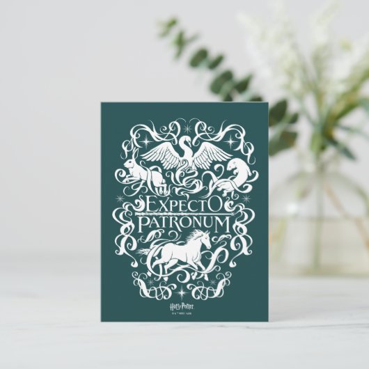 Expecto Patronum Filigree Graphic Postkarte (Stehend Vorderseite)