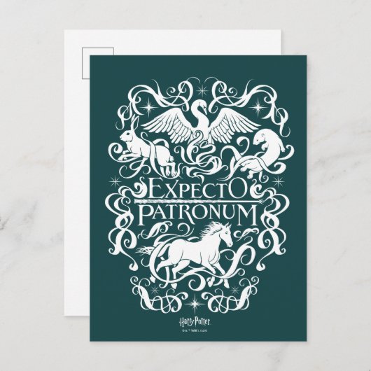 Expecto Patronum Filigree Graphic Postkarte (Vorne/Hinten)
