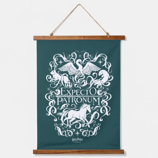 Expecto Patronum Filigree Graphic Wandteppich Mit Holzrahmen (Vorderseite)