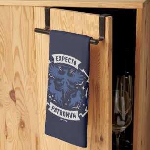Expecto Patronum Vintage-Silhouette-Grafik Geschirrtuch