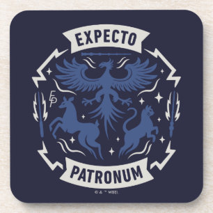 Expecto Patronum Vintage Silhouette Grafik Getränkeuntersetzer
