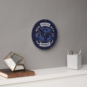 Expecto Patronum Vintage-Silhouette-Grafik Runde Wanduhr