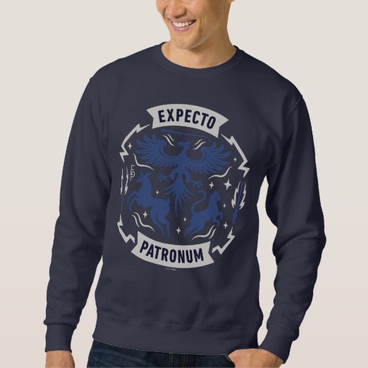 Expecto Patronum Vintage Silhouette Grafik Sweatshirt (Vorderseite)