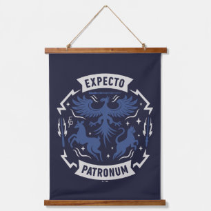 Expecto Patronum Vintage-Silhouette-Grafik Wandteppich Mit Holzrahmen