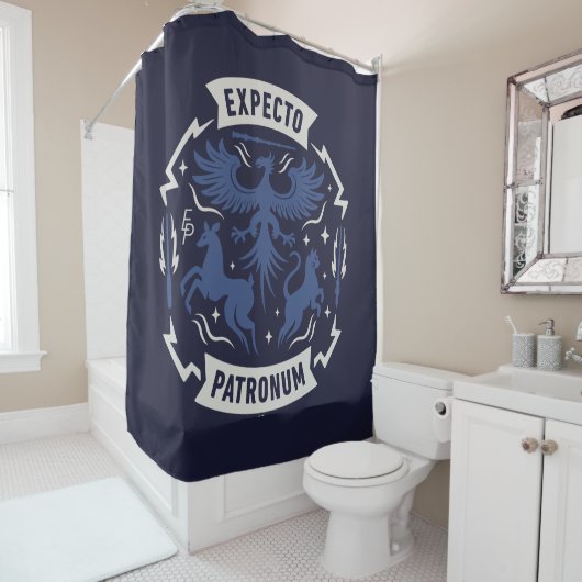 Expecto Patronum Vintage Silhouette Graphic Duschvorhang (Beispiel)