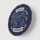 Expecto Patronum Vintage Silhouette Graphic Runde Wanduhr (Winkel)
