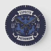 Expecto Patronum Vintage Silhouette Graphic Runde Wanduhr (Vorderseite)