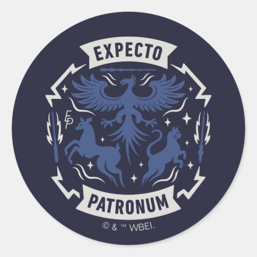 Expecto Patronum Vintage Silhouette Graphic Runder Aufkleber (Vorderseite)