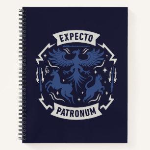 Expecto Patronum Vintage-Silhouetten-Grafik Notizblock