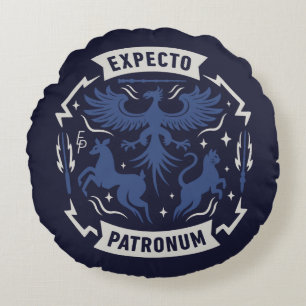 Expecto Patronum Vintage-Silhouetten-Grafik Rundes Kissen