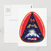Expedition Crews: Expedition 34 Flight Patch Postkarte (Vorne/Hinten)