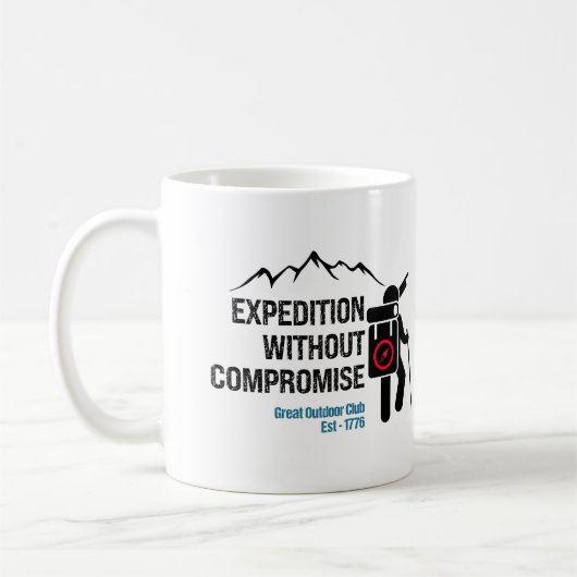 Expedition ohne Kompromisse.w Kaffeetasse (Links)