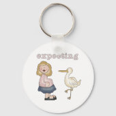 Expektant Mama und Storch Schlüsselanhänger (Vorderseite)