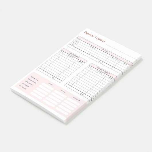 Expense Tracker Notes Post-it Klebezettel (angewinkelt)