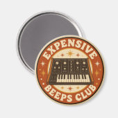 Expensive Beeps Club – Lustiger Synth Nerd Magnet (Vorderseite/Rückseite)