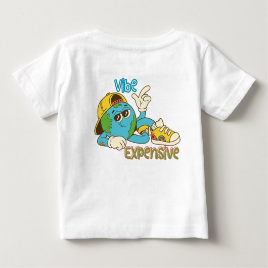 Expensive Vibe – Cool Retro Earth Character Design Baby T-shirt (Rückseite)
