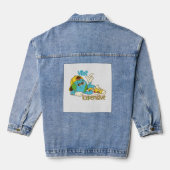 Expensive Vibe – Cool Retro Earth Character Design Jeansjacke (Rückseite)