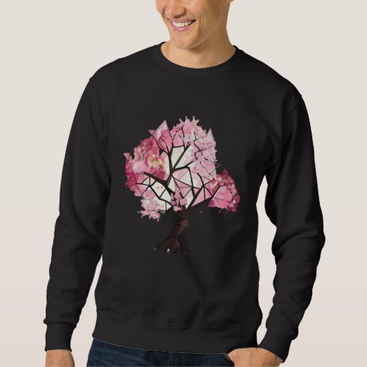 Experience the Magic of Cherry Blossoms Tree Geome Sweatshirt (Vorderseite)