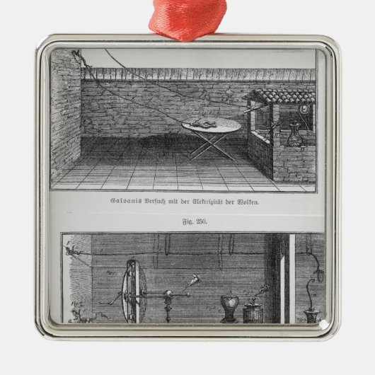 Experiment auf Fröschen durch Louis Galvani Silbernes Ornament (Vorne)