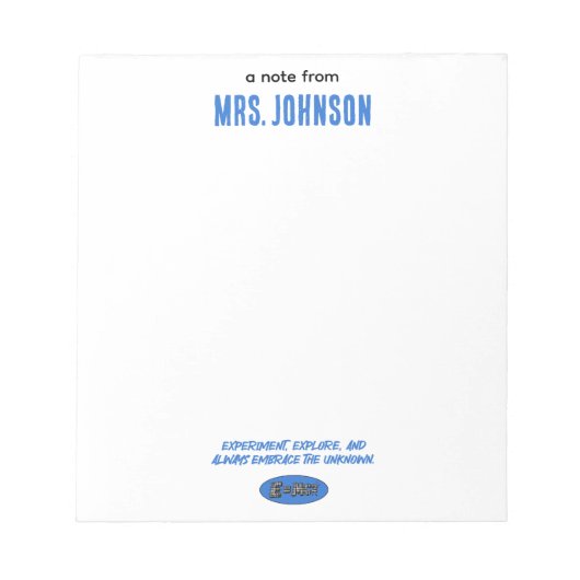 Experiment Explore Embrace Unknown | Science Notizblock (Vorderseite)