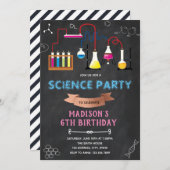Experiment MAD WISSENSCHAFT GEBURTSTAG EINLADUNG (Vorne/Hinten)