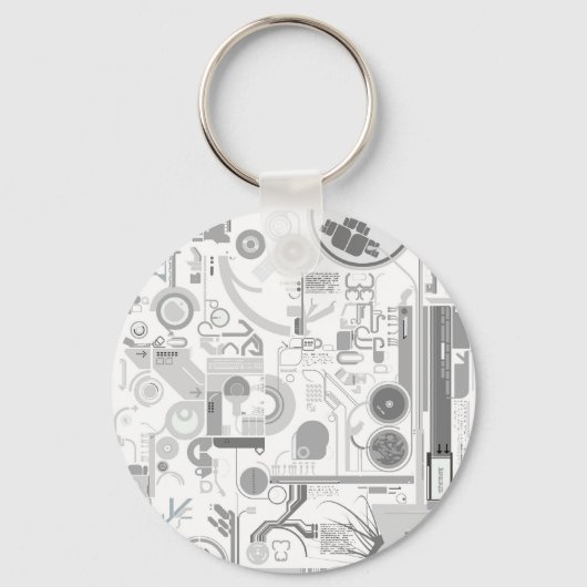 Experiment mit einem Computerchip-Festplattenvekto Schlüsselanhänger (Vorderseite)
