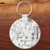 Experiment mit einem Computerchip-Festplattenvekto Schlüsselanhänger (Vorderseite)