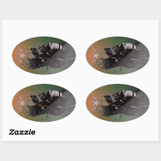 EXPERIMENT OVALER AUFKLEBER (Blatt)