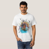 Experimentelle Aquarellkunst T-Shirt (Vorne ganz)