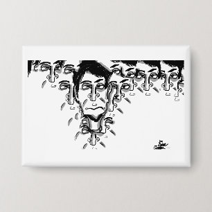 Experimentelle Cartoon-Kunst Button