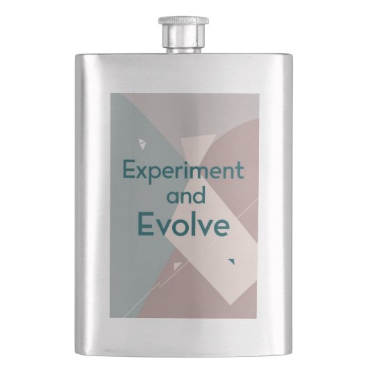 Experimentiere und entwickle dich weiter flachmann (Vorderseite)