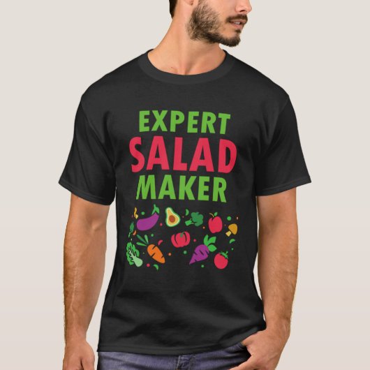 Expert Salad Maker Healthy Chef Vegetable T-Shirt (Vorderseite)