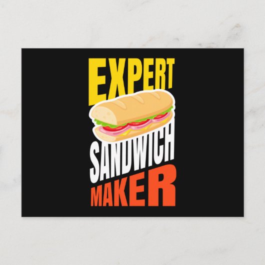 Expert Sandwich Maker Fast Food Postkarte (Vorderseite)