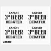 Expert Third Beer Debater Rechteckiger Aufkleber (Blatt)
