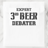 Expert Third Beer Debater Rechteckiger Aufkleber (Tasche)