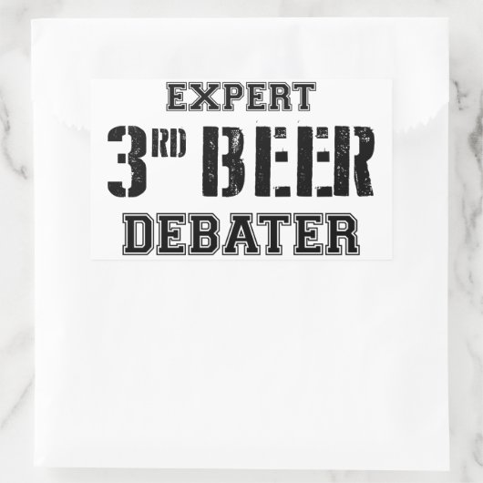 Expert Third Beer Debater Rechteckiger Aufkleber (Tasche)