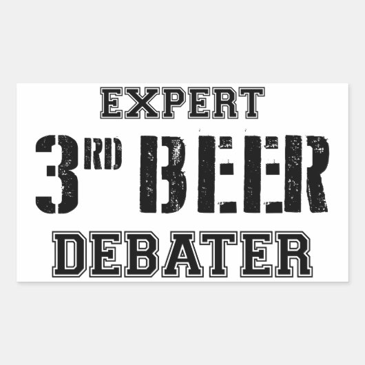 Expert Third Beer Debater Rechteckiger Aufkleber (Vorderseite)