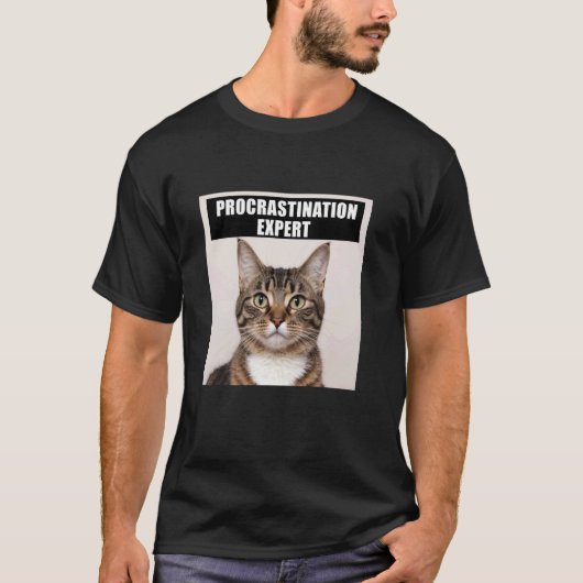 Experte für Aufschieber Katzenwitz T-Shirt (Vorderseite)
