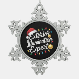 Experte für Außenbeleuchtung Weihnachtslichtdekora Schneeflocken Zinn-Ornament