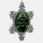 Experten für Cybersicherheit Schneeflocken Zinn-Ornament (Links)