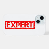Experten-Stempel iPhone 15 Hülle (Rückseite (Horizontal))