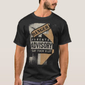 Explicit Content Warning Distressed Art T-Shirt (Vorderseite)