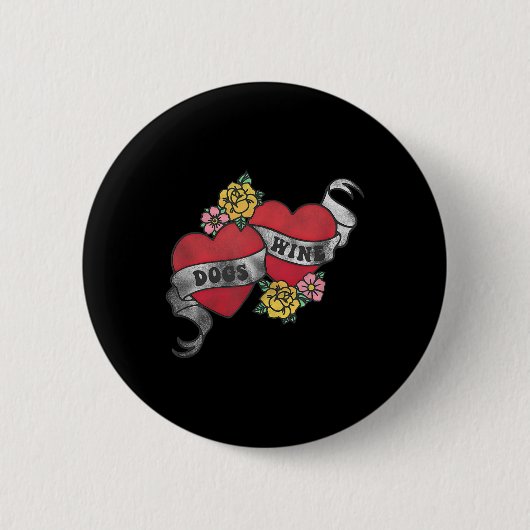 Explizite Liebe für Hunde und Wine Tattoo Button (Vorderseite)
