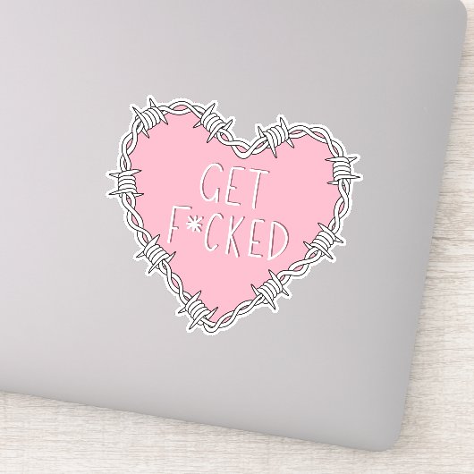 Explizites Barbed Wire Herz Aufkleber (Detail)