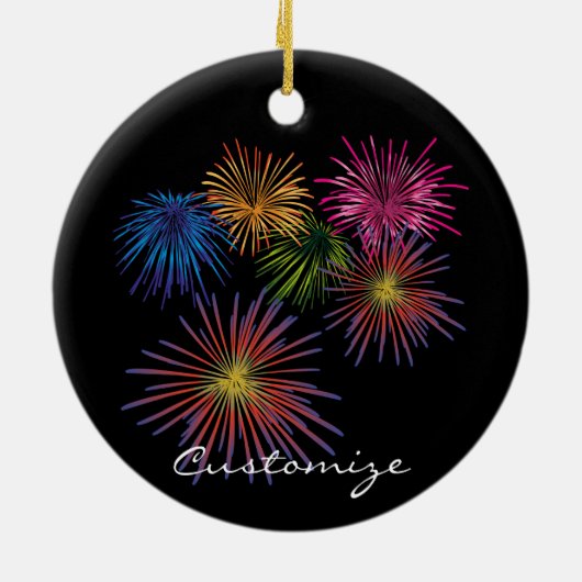 Explodieren von Fireworks Thunder_Cove Keramik Ornament (Hinten)