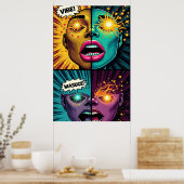 Explodierende Augen Pop-Art-Plakat Poster (Küche)