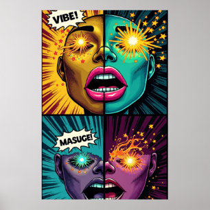 Explodierende Augen Pop-Art-Plakat Poster